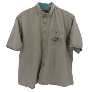 Bear Back Men XXL HOG National Rallies Short Sleeve Collar Button Shirt Top VTG